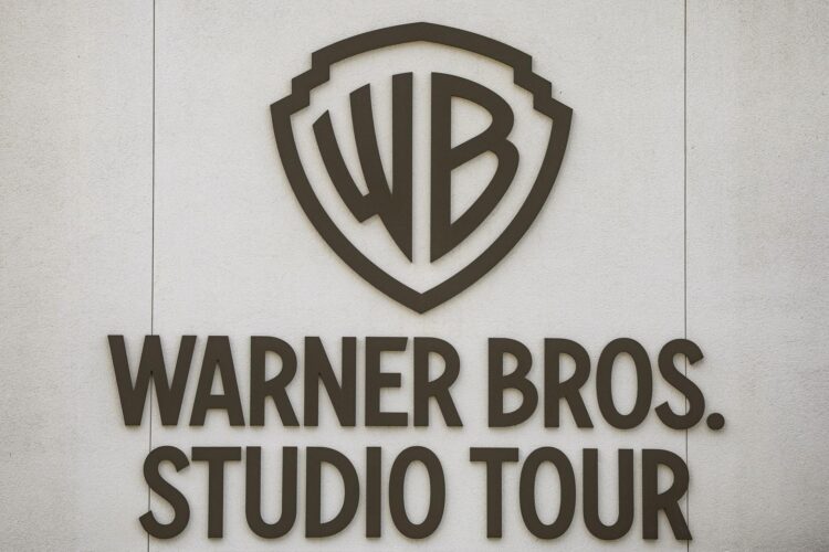 El logotipo de Warner Bros. se observa en el complejo de estudios de Warner Bros. Studios en Los Ángeles, California (EE. UU.), el 23 de abril de 2026. EFE/CHRIS TORRES