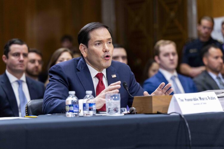 WASHINGTON (USA), 02/06/2026.- US Secretary of State Marco Rubio testifies before the Senate Foreign Relations Committee hearing on the FY27 Department of State Budget Request on Capitol Hill in Washington, DC, USA, 02 June 2026. Secretary Rubio testified before the Senate for the first time since the start of the Iran war. EFE/EPA/SHAWN THEW