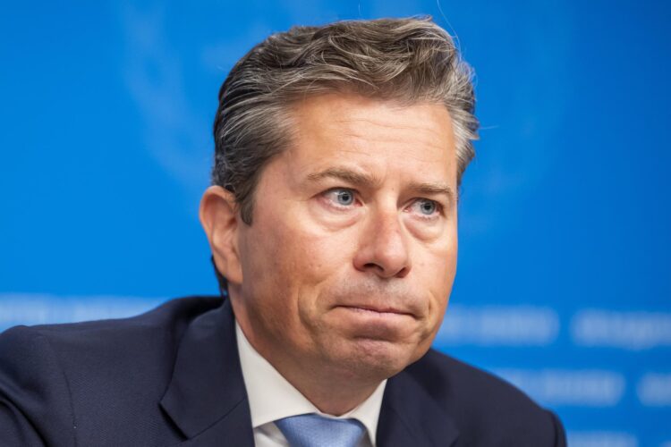 Fotografía de archivo en la que se captó al coordinador de Ayuda de Emergencia de la ONU, Tom Fletcher, durante una conferencia de prensa, en Ginebra (Suiza). EFE/Salvatore Di Nolfi