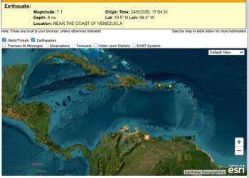 EEUU emite un aviso de tsunami para parte del Caribe tras un sismo en Venezuela