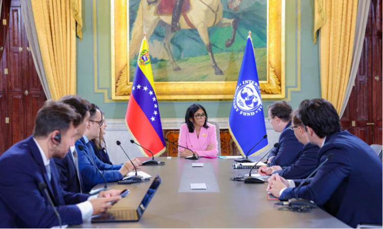 En la reunión se encontraban el director del Departamento del Hemisferio Occidental del FMI, Nigel Chalk, y el jefe de misión en Venezuela, Álvaro Piris, entre otros | Archivo