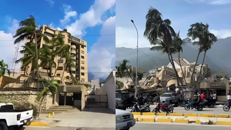 Antes y después de un edificio en La Guaira (Foto: Cortesía)