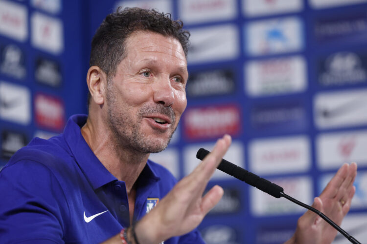 Simeone, en la rueda de prensa. EFE/Mariscal