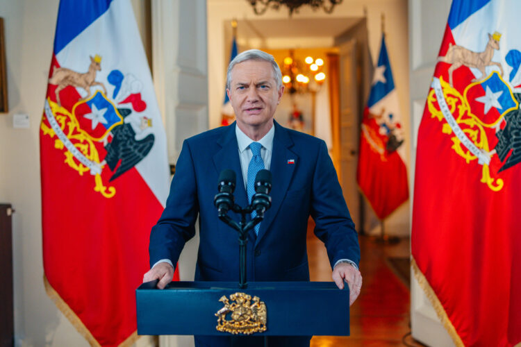 Fotografía cedida por Presidencia de Chile, del mandatario José Antonio Kast EFE/ Presidencia de Chile