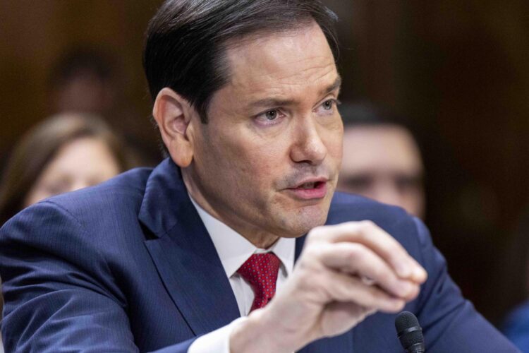 Fotografía de archivo en la que se captó al secretario de Estado estadounidense, Marco Rubio, durante una comparecencia en el Senado de su país, en Washington DC (EE.UU.). EFE/Shawn Thew