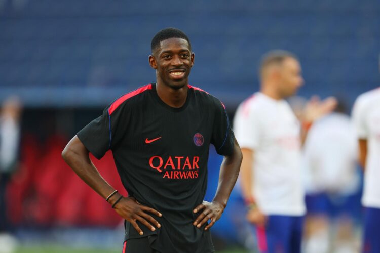 Fotografía del pasado 11 de agosto, en la que puede verse al futbolista del PSG Ousmane Dembele, durante un entrenamiento. EFE/ANNA SZILAGYI