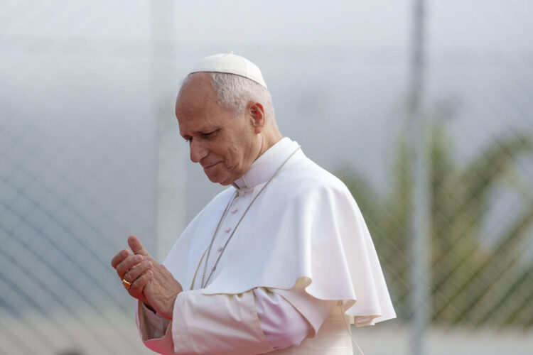 Imagen de archivo del papa León XIV durante su visita a España. EFE/ Ramón De La Rocha