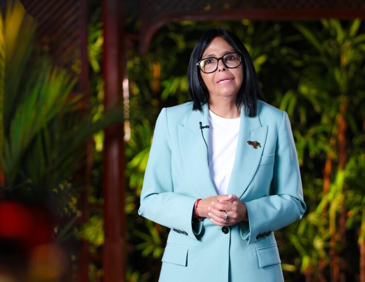 Fotografía difundida de la presidenta encargada, Delcy Rodríguez, en Caracas (Venezuela). EFE/ Presidencia de Venezuela