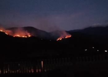 Cuerpos de seguridad y vecinos luchan contra incendio forestal que sucumbe cerros de Carache desde hace cinco días