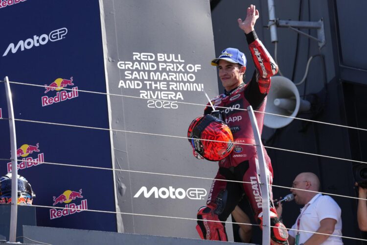 Marc Márquez (Ducati Desmosedici GP26), en el Gran Premio de San Marino en Misano Adriático.EFE/EPA/DANILO DI GIOVANNI