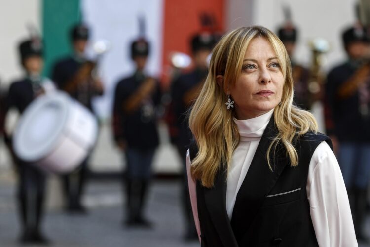 La primera ministra italiana, Giorgia Meloni, el pasado 20 de abril de 2026 en el Palazzo Chigi en Roma, Italia. EFE/EPA/ANGELO CARCONI