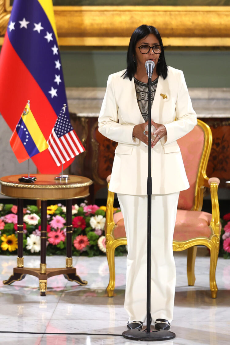La presidenta encargada de Venezuela, Delcy Rodríguez. EFE/ Ronald Peña R