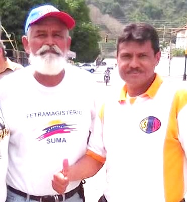 José Miguel Briceño y Jesús Caldera, dirigentes magisteriales del estado Trujillo