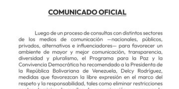 Programa para la Paz y Convivencia Democrática recomienda eliminar restricciones a dominios de medios de comunicación en Venezuela