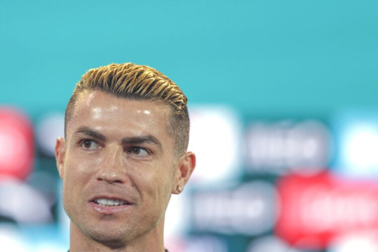Cristiano Ronaldo, durante una rueda de prensa con motivo del Portugal Football Summit en Oeiras, Portugal. EFE/EPA/ANTONIO PEDRO SANTOS
