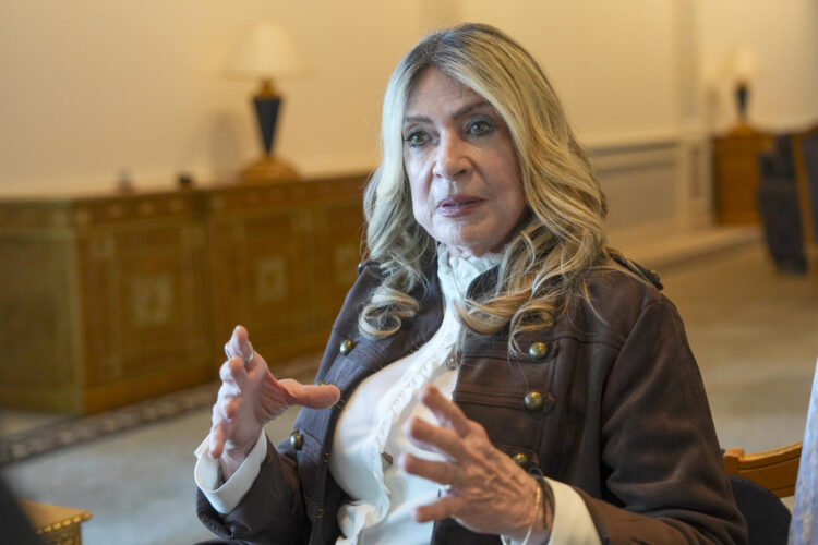 La diplomática ecuatoriana y candidata a la secretaría general de la ONU, Ivonne Baki, habla durante una entrevista con EFE el 18 de septiembre de 2026 en la sede de las Naciones Unidas, en Nueva York (EE.UU.) EFE/ Angel Colmenares