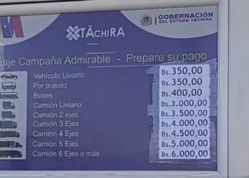 Táchira | Aumentó nuevamente la tarifa de pago en los peajes 