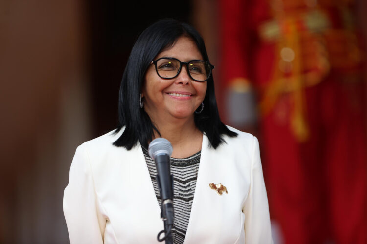 Fotografía de archivo de la presidenta encargada de Venezuela, Delcy Rodríguez. EFE/ Ronald Peña R